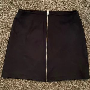 Lulus Black Suede Zipper Mini Skirt
